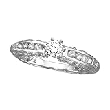 14K White Gold 1/5 ct. Diamond Bridal Engagement Ring