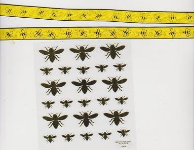 Bumblebee Bee Stickers & Ribbon Embellishment Set