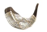 19- 20 Sterling Silver and Gold Plated Rams Horn Shofar Made in Israel