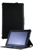HHI Luxury Convertible Carbon Flip Case For Amazon Kindle Fire - Carbon Black (Package include a HandHelditems Sketch Stylus Pen)
