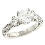 Asscher/Bead Diamond Engagement Ring.65cttw (cz ctr)