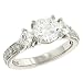 Asscher/Bead Diamond Engagement Ring.65cttw (cz ctr)