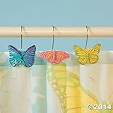 Spring Butterfly Shower Curtain Hooks