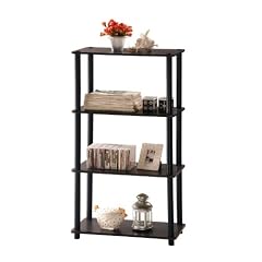 Furinno 99557EX BK 4 Tier Rack Bookshelf Bookcase Display Storage Cabinet Dark Espresso