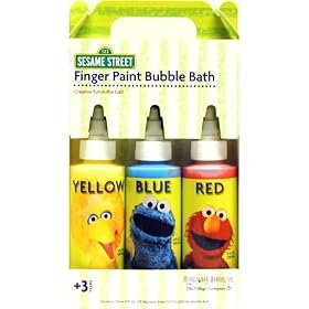 Sesame Street Bain moussant peinture � doigt 3 bouteilles Rouge/Jaune/Bleue