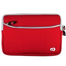 Kroo 90376 Glove Sleeve with Side Pocket for Netbook PCs (Red)