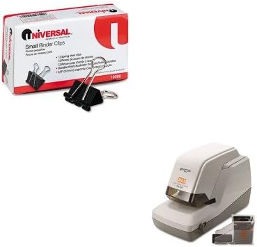 KITMXBEH50FUNV10200 - Value Kit - Max USA Corp EH-50F Heavy-Duty Flat Clinch Electric Stapler (MXBEH50F) and Universal Small Binder Clips (UNV10200)