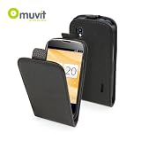 Muvit Etui Etui � clapet fin MUVIT noir + Film pour LG Nexus 4 E960