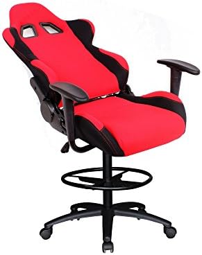 EZ Lounge Wm1006 Modern Racing Car Seat Office Jeep Drafting Stool Chair, Red