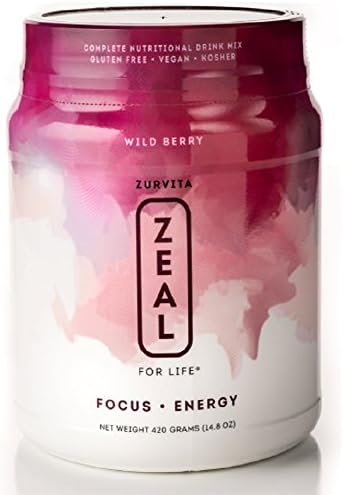 1+15 Zeal Wellness - Zeal For Life - 1 Canister w. 30 Servings and 15 Single Serving Bottles - All include natural awsome Guarana - Tasty Wild Berry