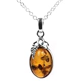 Baltic Honey Amber and Sterling Silver Classic Neckalce 18