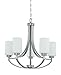 Luminance F18005-80 Contemporary 5 Incandescent Chandelier Light with Bright Satin Nickel Finish