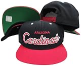 Arizona Cardinals Script Black/Red Two Tone Snapback Adjustable Plastic Snap Back Hat / Cap