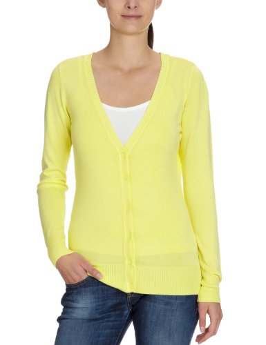 VERO MODA Damen Strickjacke, 10074601 GLORY NEW LS V-NECK CARD, Gr. 42 (XL), Gelb (LIMELIG Preisvergleich