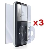 Apple Ipod Ipod Classic 80gb, 160gb Premium Reusable LCD Screen Protector with Lint Cleaning Cloth By Ikross ( 3 Packs )