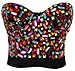 Charmian Women's Colorful Rhinestone Push Up Bra Clubwear Party Bustier Crop Top