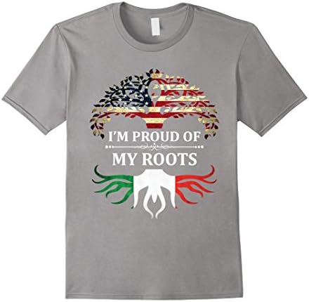 Men's I'm Proud of My Italian Roots t-Shirt ~ Italy 3XL Slate