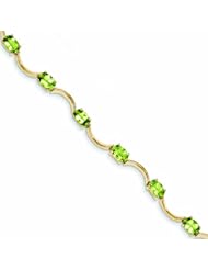 5.3 Carat 14K Gold Peridot Bracelet