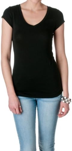 Active Basic Women's Short Sleeve V-Neck Tee, Black, Small