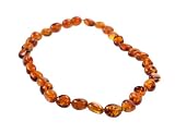 Genuine Baltic Amber Teething Necklace for Baby - Cognac Olive-shape Beads