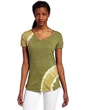 IMAGE OF Lucky Brand Womens V-Neck Tye Dye Shirt, Jungle Vines, X-Small