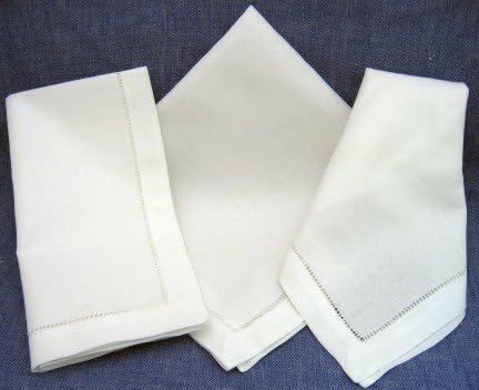 White 100% Linen Hemstitched PLACEMAT 20" X 14"