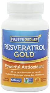 Nutrigold Resveratrol Gold (Resvinol + Grape Polyphenols), 500 mg, 120 veg. capsules