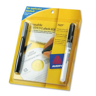 AVE7227 KIT,LABEL,CD/DVD,ERASABLE