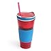 ELEGIANT 500ml 2in1 Travel Snack Drink Cup Bottle Container Lid Straw for Adult Kids Cinema sport