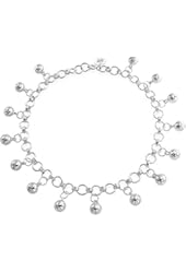 Bling Jewelry 925 Sterling Silver Jingle Bells Bead Charm Anklet Bracelet 9in