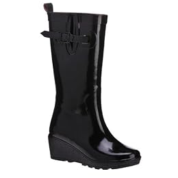 Solid Wedge Rain Boots - Black : Target from target.com
