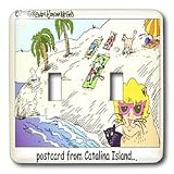 Londons Times Funny Cat Cartoons - CATalina Island - Light Switch Covers - double toggle switch