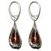 Certified Genuine Honey Amber and Sterling Silver Drop Earrings