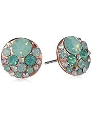 Betsey Johnson "Blue & Rose Gold Boost" Multi-Crystal Stud Earrings