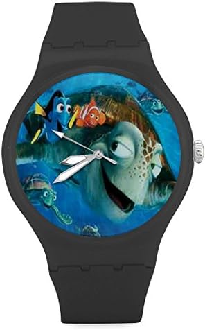 Hot Sale Sea Turtle And Fishes Unisex Round Rubber Sport Quartz Watch,Watch Face Diameter: 1.58"