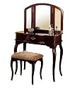 Queen Ann Style Cherry Finish Vanity Set w/Stool