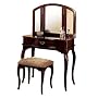 Queen Ann Style Cherry Finish Vanity Set w/Stool