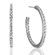 2.5 Carat White Sapphire and Sterling Silver Inside-Outside Hoop Earrings