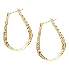 Click here to buy Fossil Earrings - Small Gold Pave Tear (Color: Gold) by Fossil.