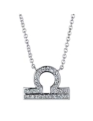 Libra Horoscope Zodiac CZ Necklace - Final Sale
