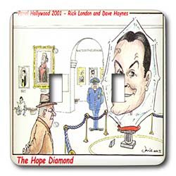 Londons Times Funny Panel Hollywood Cartoons - Hope Diamond - Light Switch Covers - double toggle switch