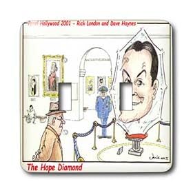 Londons Times Funny Panel Hollywood Cartoons - Hope Diamond - Light Switch Covers - double toggle switch