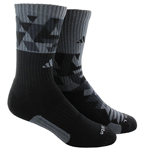 adidas Men's Energy Camo 2-Pack Crew Socks, Black/Onix/Night Grey, Large