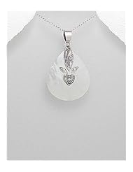 Shell Pendant Necklace In 92.5 Sterling Silver