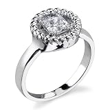 Promises Endure: Sterling Silver Art Deco Style Size 7 Promise Ring with Princess-cut CZ Diamond