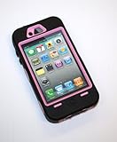 Black/Pink Iphone 4 Case...Comparable to otterbox defender case