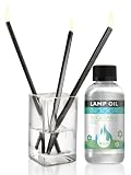 Blindkilde Denmark Danish Oil Candles Black Stix Candle Set With Lamp Oil, 3 Sticks, 7 Inches Tall