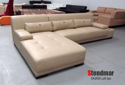 Modern Khakis Genuine Leather Sectional Sofa Set S2630K