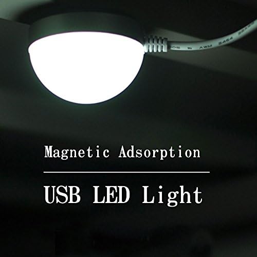 Super Bright USB LED Light with Powerful Magnetic Adsorption Bottom for Desk Light, Night Light, Working Light, Camping Light, Dormitory Light, Powered by any USB Source, 1.5m Cord with ON/OFF Switch
