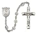 All Sterling Silver Rosary with Crystal , 6mm Highest Swarovski Crystal, Austrian Tin Cut Aurora Borealis Beads. Hand-Made in the U.S.A., the Rosary features a St. Saint Helen Medal Pendant Center. St. Saint Helen is the Patron Saint of Difficult Marriages/Divorce.
